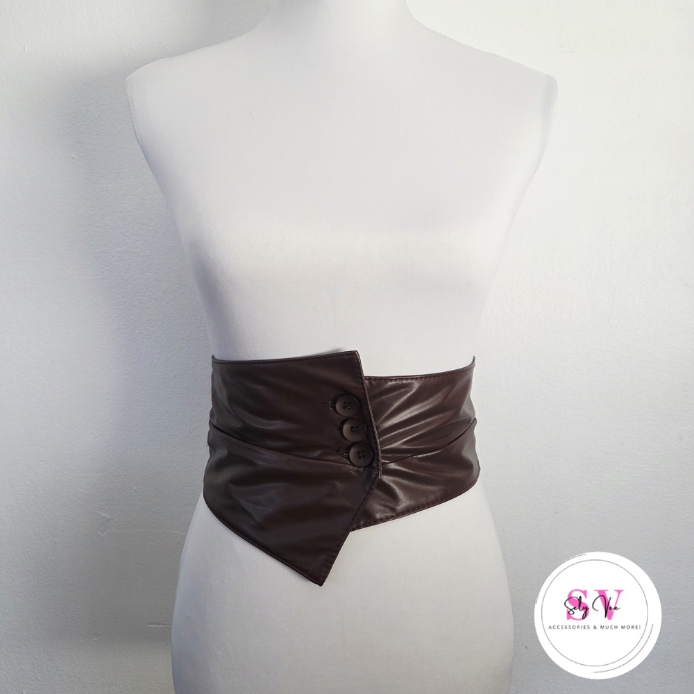 Stretchy wide brown waist belt (COMING SOON) - Picture 1 of 10